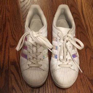 Holographic adidas superstars💎💕